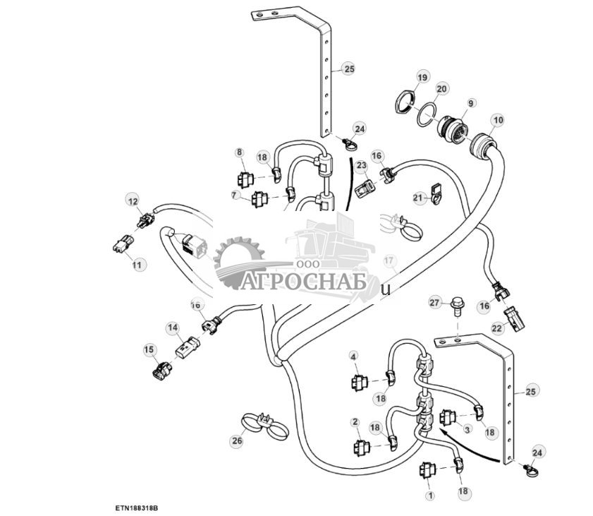 Жгут проводов шасси, без сцепки, мост с двухступенчатым редуктором (807001 - ) - ST948236 260.jpg